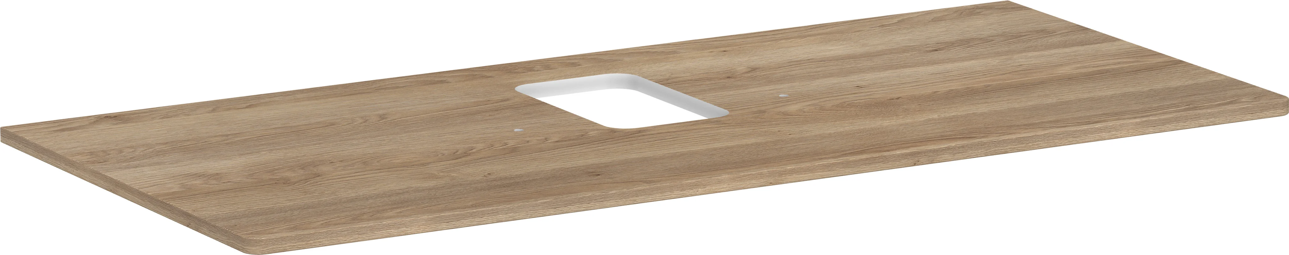 Hansgrohe Xelu Q Konsole, Eiche Natur, 1.180 x 540 mm, mittiger Beckenausschnitt für Aufsatzwaschtisch mit Hahnloch