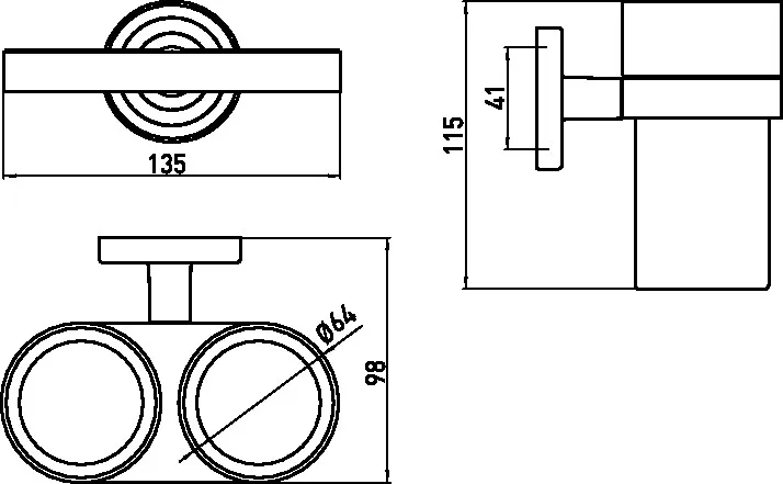 polo Doppelglashalter Glasteile klar, chrom polo Doppelglashalter Glasteile klar, chrom