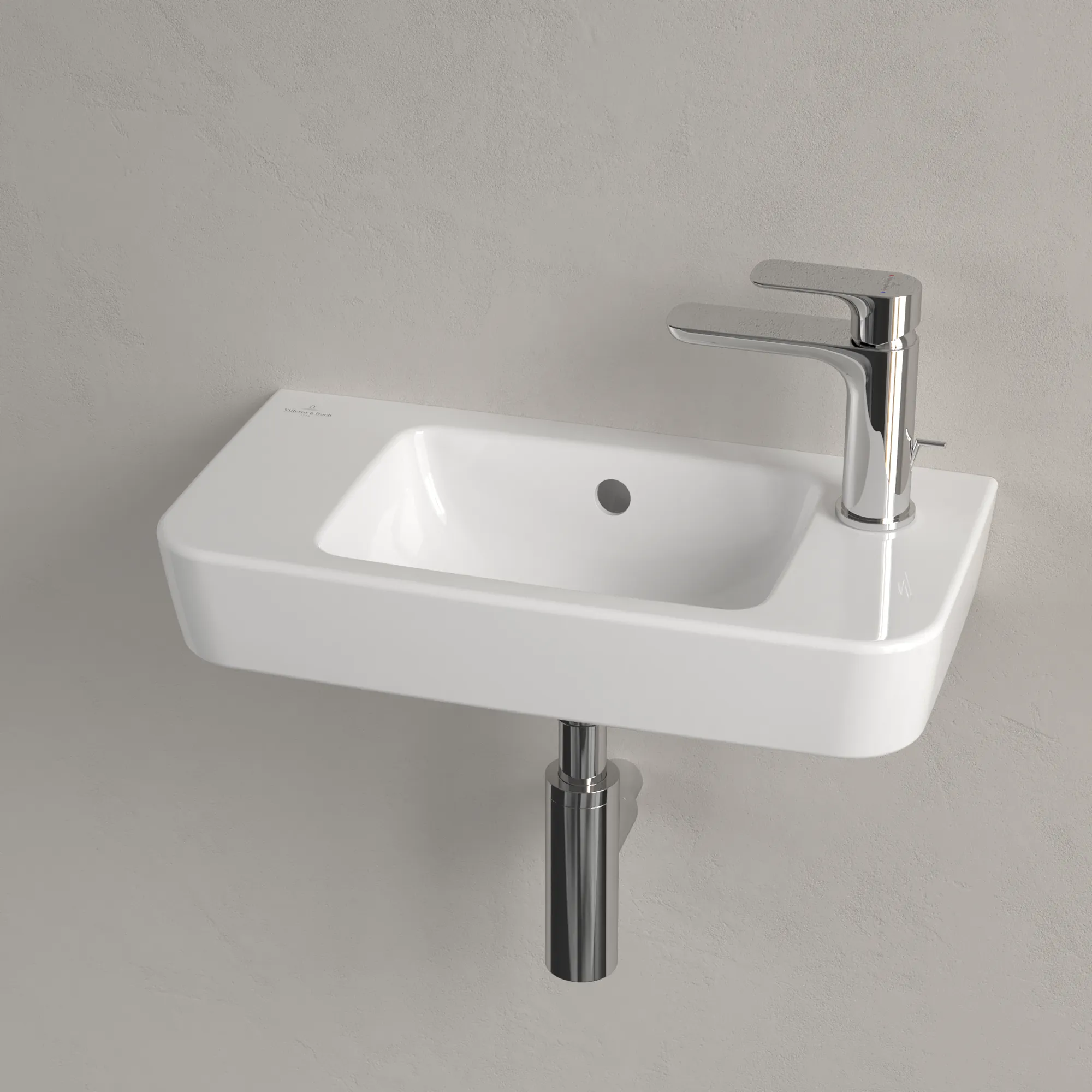 Villeroy & Boch Handwaschbecken Compact O.novo, 500x250x145 mm, weiß Alpin AntiBac CeramicPlus, 1-Loch-Armatur, Wandmontage Villeroy & Boch Handwaschbecken Compact O.novo, 500x250x145 mm, weiß Alpin AntiBac CeramicPlus, 1-Loch-Armatur, Wandmontage