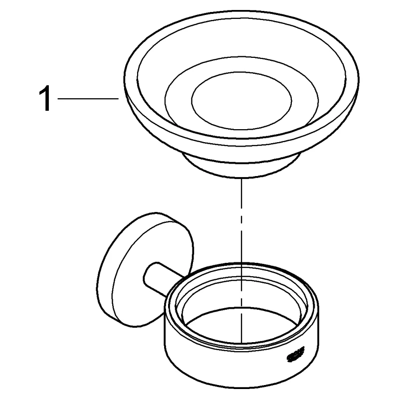 Seifenschale Essentials 40444_1, mit Halter, Material Glas/Metall Seifenschale Essentials 40444_1, mit Halter, Material Glas/Metall
