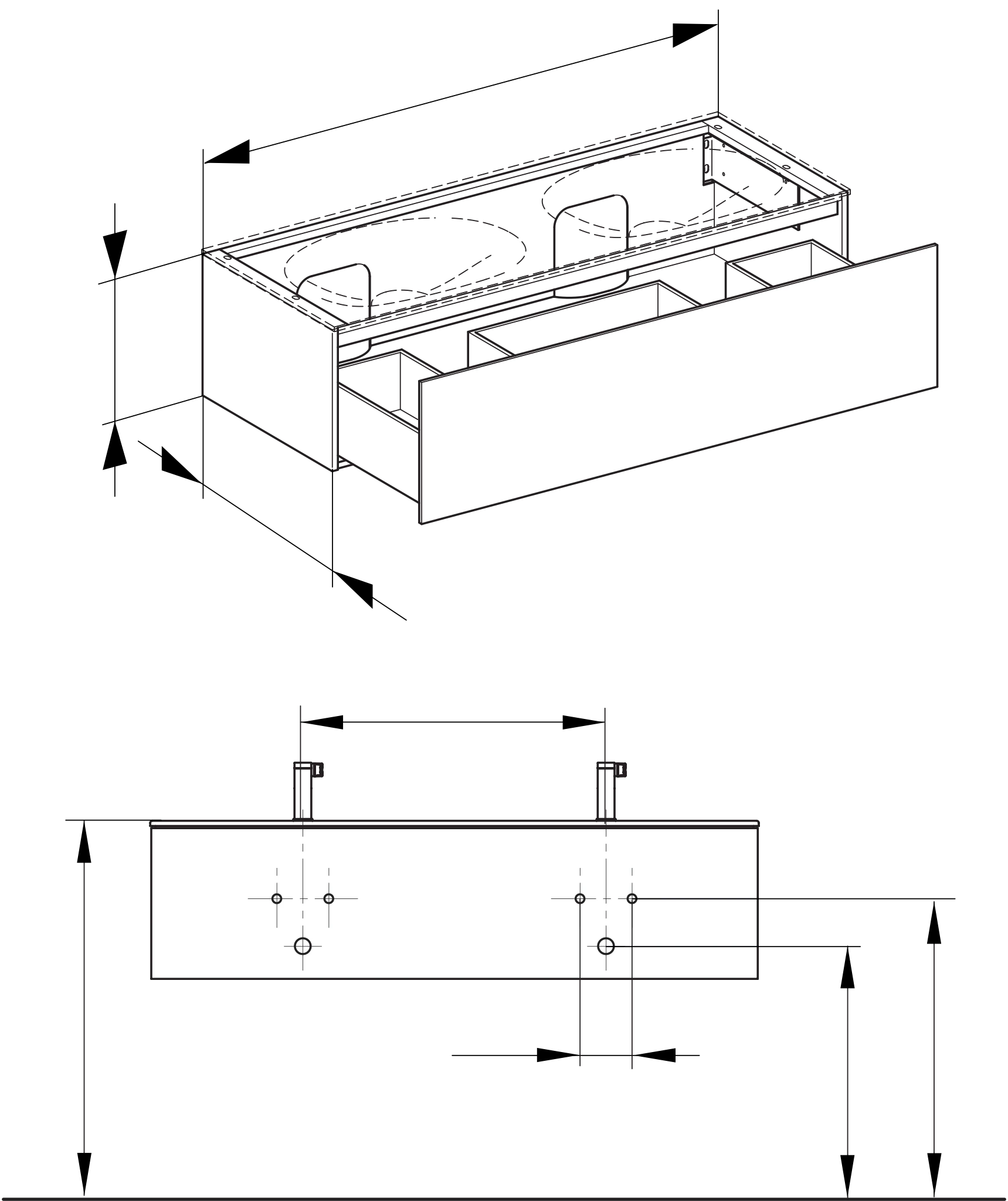 KEUCO Waschtischunterschrank mit Auszug „Edition 11“ Trüffel (Glas), Trüffel (Lack, seidenmatt), links und rechts, mit Beleuchtung 1400 × 350 × 535 mm KEUCO Waschtischunterschrank mit Auszug „Edition 11“ Trüffel (Glas), Trüffel (Lack, seidenmatt), links und rechts, mit Beleuchtung 1400 × 350 × 535 mm