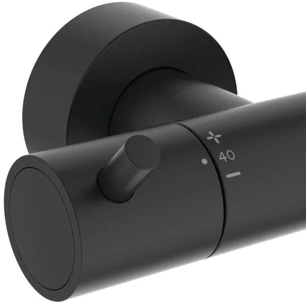 Ideal Standard Ceratherm T125 Duschsystem mit Badethermostat Pin-Griffe Silk Black Ideal Standard Ceratherm T125 Duschsystem mit Badethermostat Pin-Griffe Silk Black