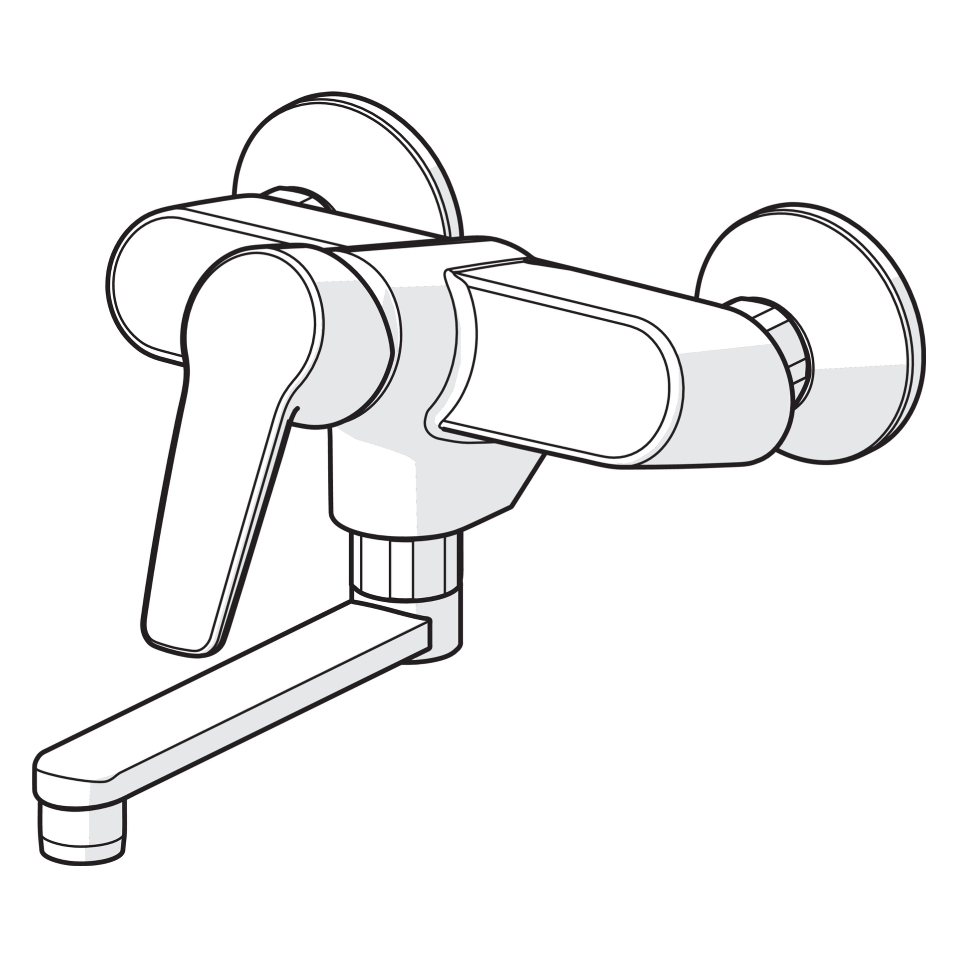 HA Einhebelmischer Waschtisch- und Küchenarmatur HANSAPOLO 5161 Ausladung 234 mm DN15 Chrom