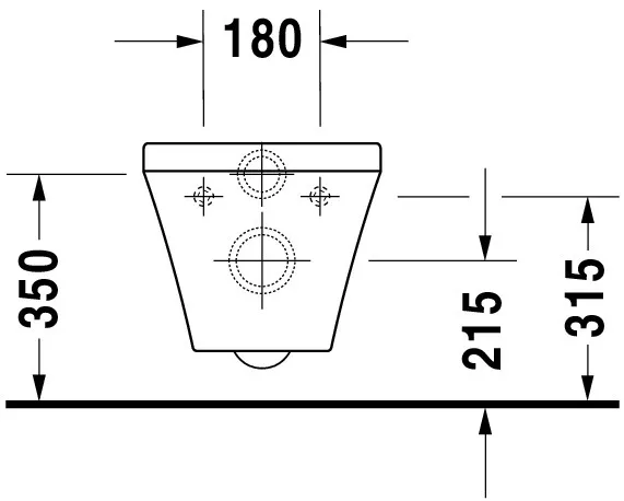 Wand-Tiefspül-WC „DuraStyle“ 37 × 34,5 × 54 cm, Befestigung verdeckt, mit Spülrand