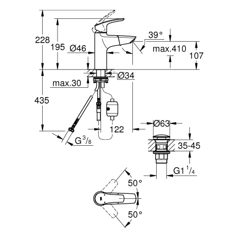 Grohe Eurosmart Professional Einhand-Waschtischbatterie M-Size, herausziehbarer Auslauf, chrom Grohe Eurosmart Professional Einhand-Waschtischbatterie M-Size, herausziehbarer Auslauf, chrom