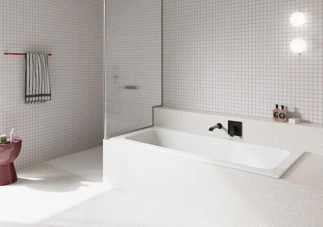 BetteOne Badewanne Rechteck, weiß, 1600 x 700 mm, 420 mm Höhe, 2-Sitzer, glasierter Titan-Stahl