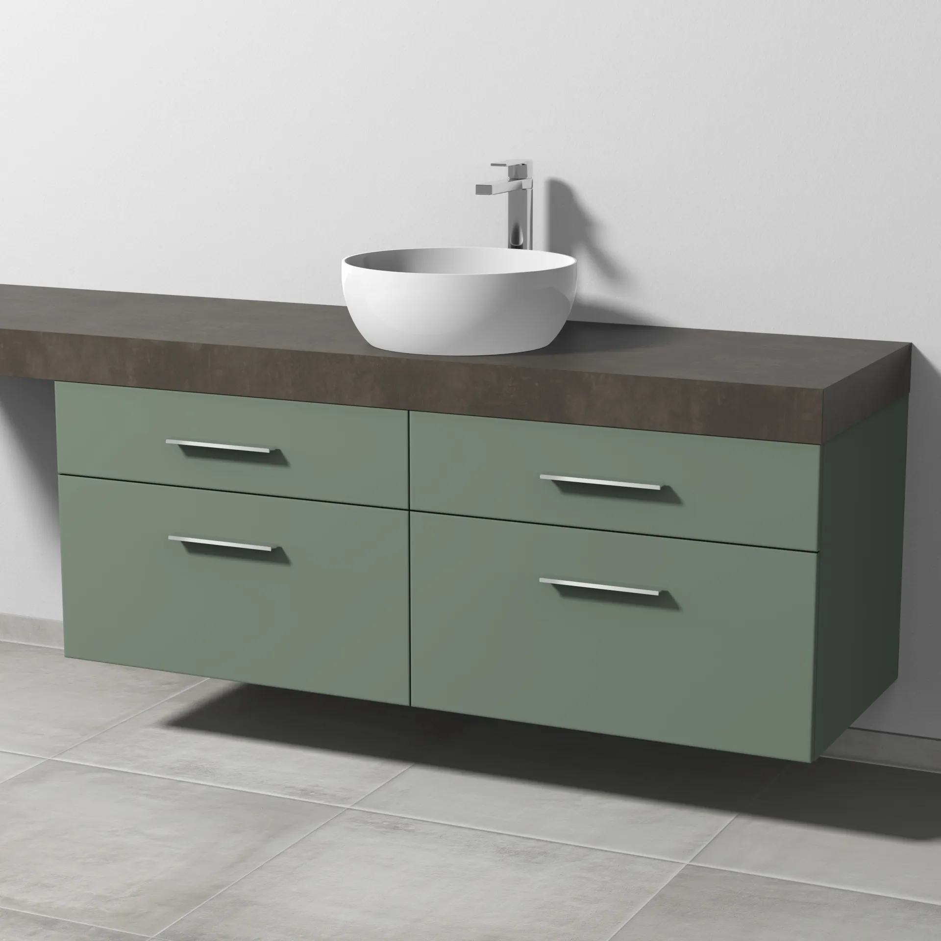 Sanipa Waschtischunterschrank „2morrow“ 1400 × 510 × 520 mm in Soft-Green Sanipa Waschtischunterschrank „2morrow“ 1400 × 510 × 520 mm in Soft-Green