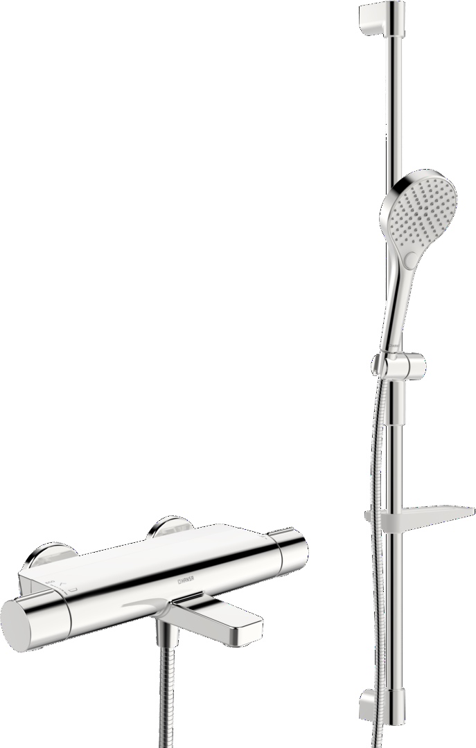 Wanne und Brause Armatur mit Brausestangengarnitur OPTIMA 4837 Chrom