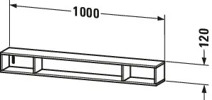 Duravit Regalelement „L-Cube“ in Basalt Matt