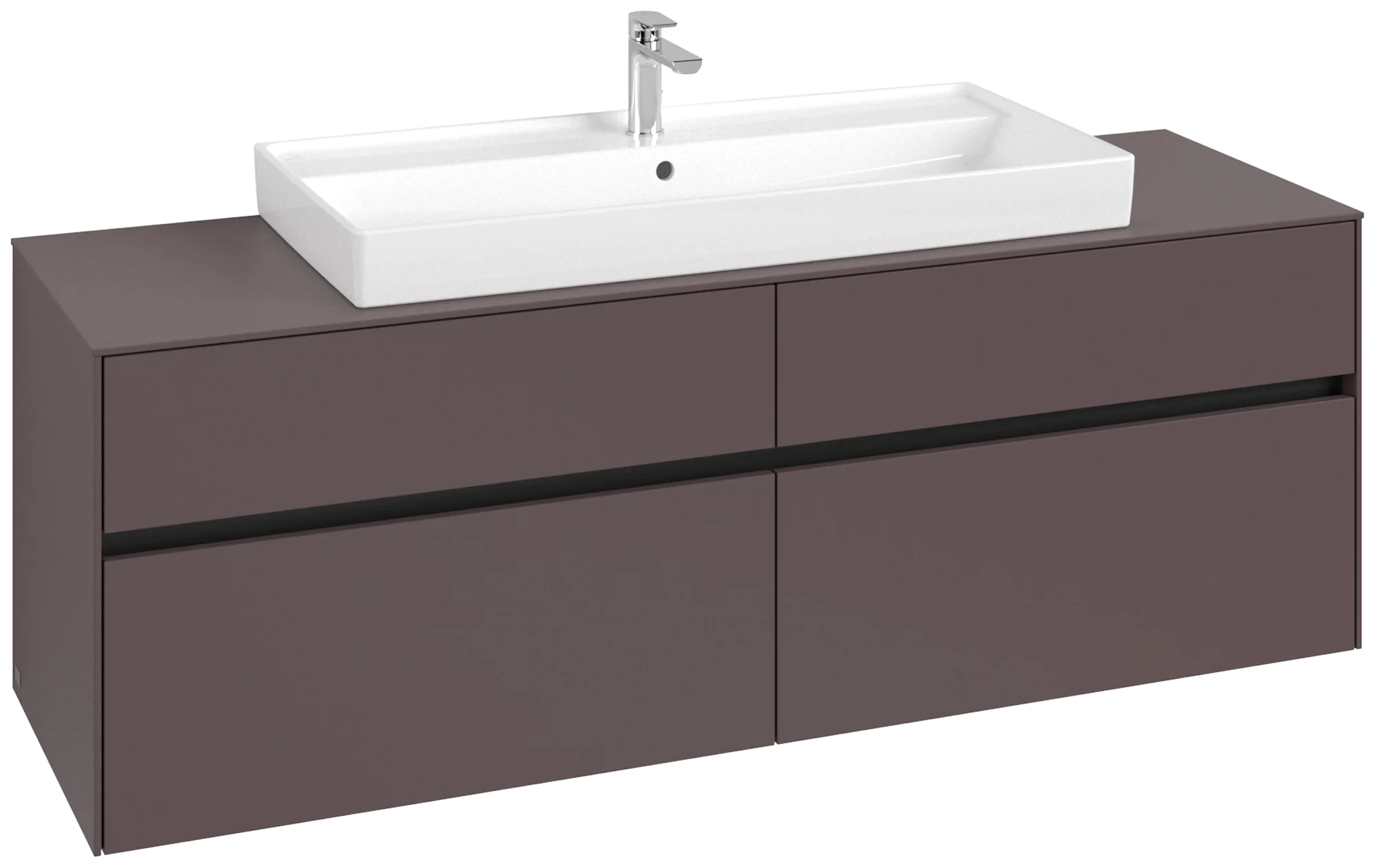 Villeroy & Boch Waschbeckenunterschrank Collaro C03100, Eckig Dark Berry, 1600x548x500mm, mit SoftClosing, 4 Auszüge