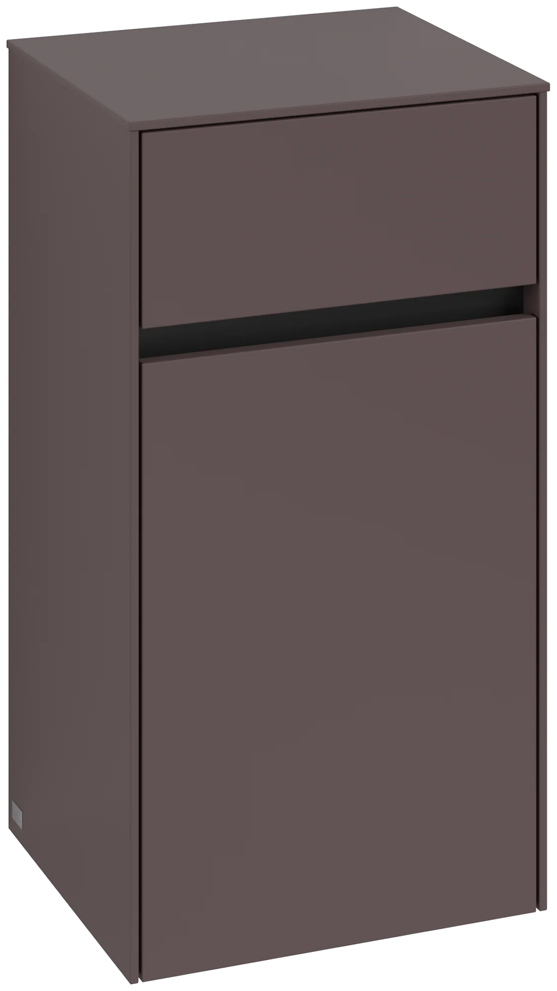 Villeroy & Boch Seitenschrank Collaro C03200, 404x748 mm, Dark Berry, 1 Tür, 1 Schublade mit SoftClosing, Wandmontage