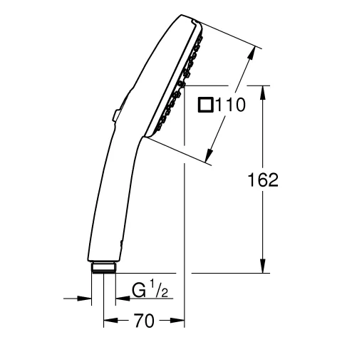 Handbrause Tempesta Cube 110 27571_3, 2 Strahlarten: Rain/Jet, maximaler Durchfluss (bei 3 bar): 13.5 l/min, chrom Handbrause Tempesta Cube 110 27571_3, 2 Strahlarten: Rain/Jet, maximaler Durchfluss (bei 3 bar): 13.5 l/min, chrom
