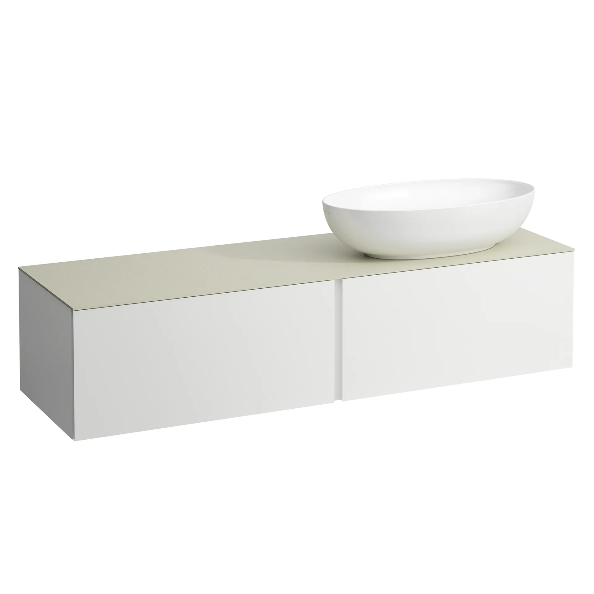 Schubladenelement (Waschtischunterbau+Waschtischplatte) ILBAGNOALESSI 500x1600x370 2 Schubladen integrierte versteckte Griffe seitlich Vollauszug Soft-Close Ausschnitt rechts Calce Avorio Top passend zu Waschtisch H818975/6 H818977/8 Weiß matt Schubladenelement (Waschtischunterbau+Waschtischplatte) ILBAGNOALESSI 500x1600x370 2 Schubladen integrierte versteckte Griffe seitlich Vollauszug Soft-Close Ausschnitt rechts Calce Avorio Top passend zu Waschtisch H818975/6 H818977/8 Weiß matt