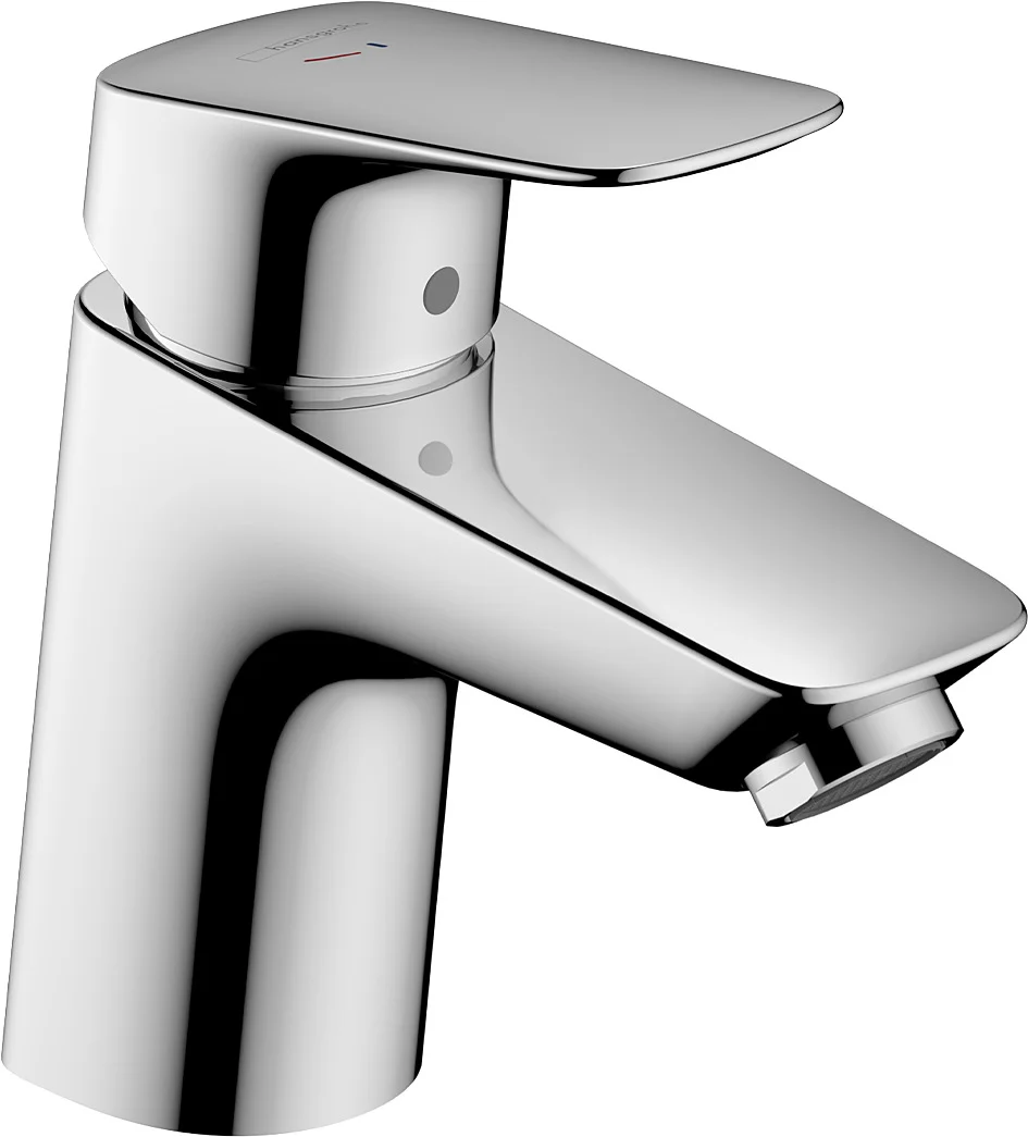 Hansgrohe Logis Einhebel-Waschtischmischer 70 CoolStart, Chrom, Ausladung 107 mm, Auslaufhöhe 67 mm, Hebelgriff, Normalstrahl, max. Durchflussmenge 5 l/min bei 3 bar