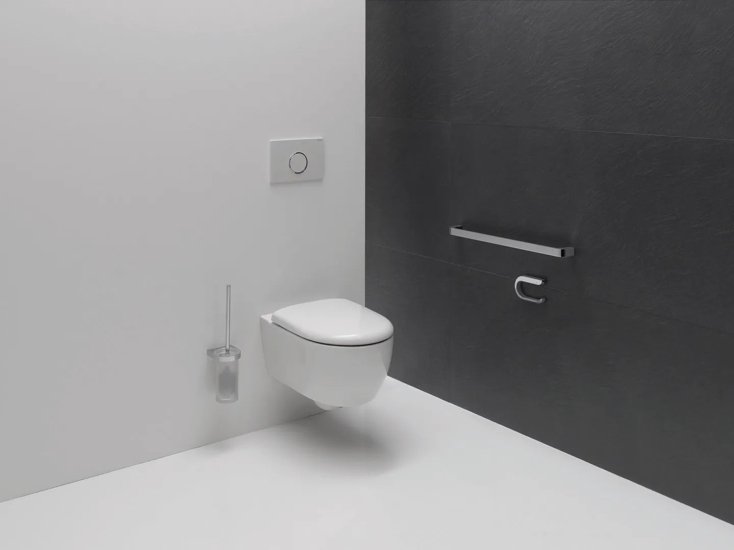 HEWI WC-Bürstengarnitur System 800, chrom, Glas Kristall satiniert HEWI WC-Bürstengarnitur System 800, chrom, Glas Kristall satiniert