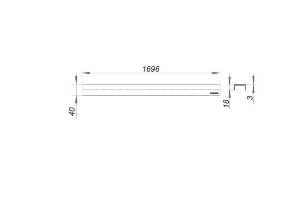 Abdeckung CeraLine Design matt, 1700 mm
