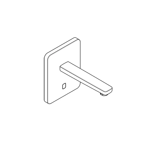 Kludi ZENTA SL E UP-Wandarmatur, Eckig ohne Mischhebel, 190mm Ausl. chrom