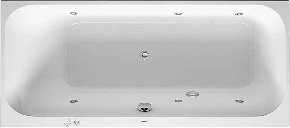 Duravit Whirlwanne „Happy D.2“ rechteck 1600 × 700 mm mit Jet-System, in Weiß Größe: 160 × 70 cm / Rückenschräge: links / Whirlsystem: mit Jet-System Duravit Whirlwanne „Happy D.2“ rechteck 1600 × 700 mm mit Jet-System, in Weiß Größe: 160 × 70 cm / Rückenschräge: links / Whirlsystem: mit Jet-System