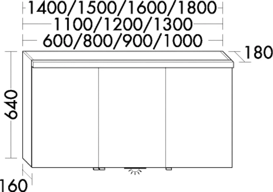 Spiegelschrank Sys30 von burgbad - beidseitig verspiegelt, LED-Aufsatzleuchte 4200 K, 180 mm tief, 600 mm breit, 640 mm hoch Spiegelschrank Sys30 von burgbad - beidseitig verspiegelt, LED-Aufsatzleuchte 4200 K, 180 mm tief, 600 mm breit, 640 mm hoch