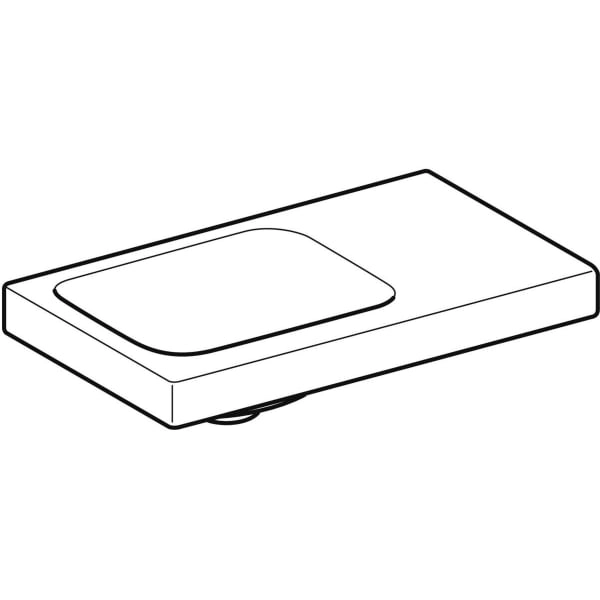 Wandwaschtisch mit Ablagefläche „iCon Light“, rechteckig, Ablagefläche rechts, mittig 53 × 31 cm mit KeraTect® Wandwaschtisch mit Ablagefläche „iCon Light“, rechteckig, Ablagefläche rechts, mittig 53 × 31 cm mit KeraTect®