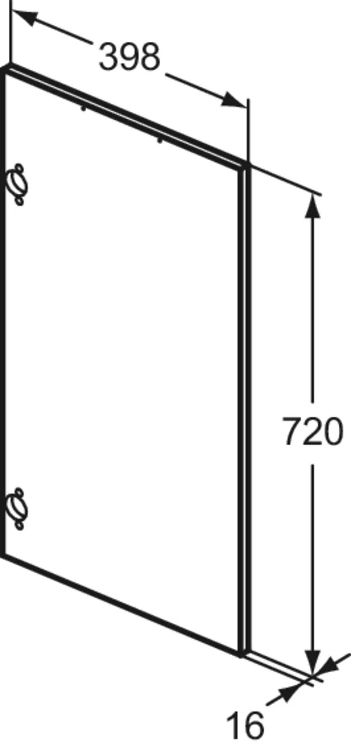 Ideal Standard Eurovit+ Tür für Hochschrank, Hochglanz weiß lackiert, 398 x 720 mm