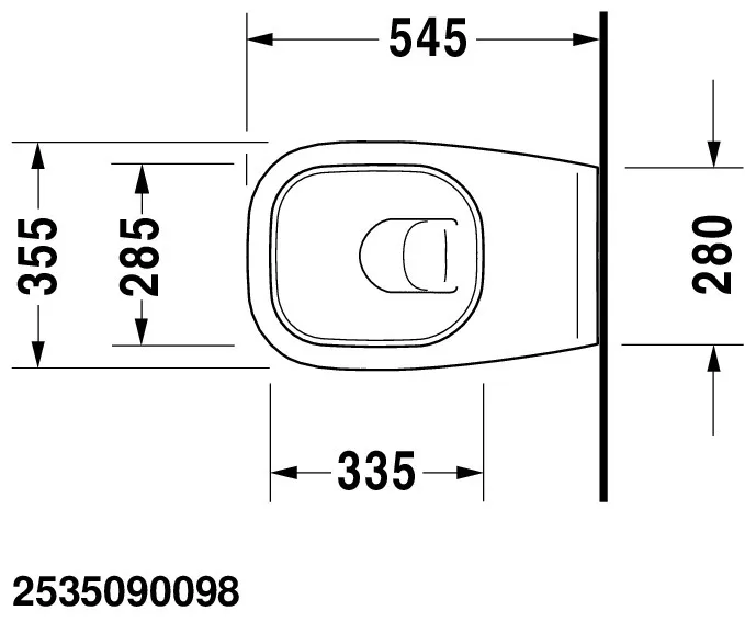 Wand-Tiefspül-WC „D-Code“ 35,5 × 36 × 54,5 cm, mit Spülrand, Abgang waagerecht