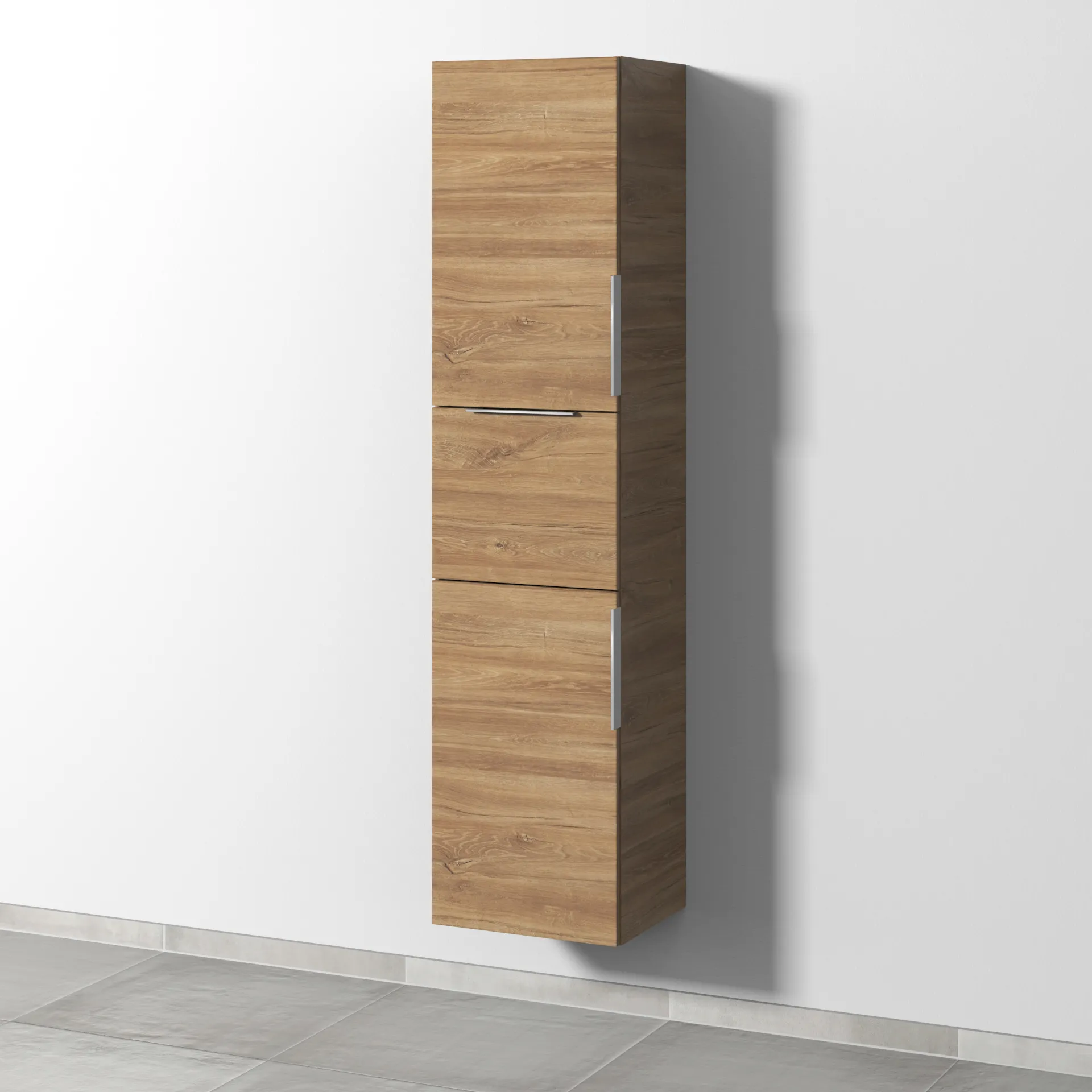 Sanipa Hochschrank „3way“ 400 × 1700 × 345 mm Anschlag links, in Eiche Kansas, Anschlag links