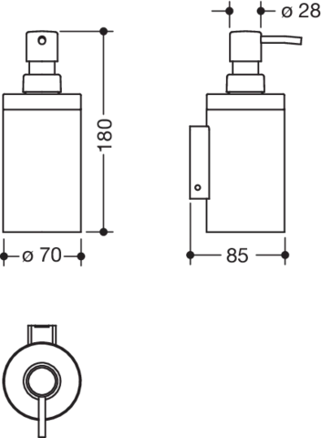 HEWI Seifenspender „System 900“ 10,1 × 18 × ⌀ 7 cm