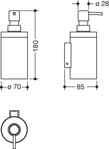 HEWI Seifenspender „System 900“ 10,1 × 18 × ⌀ 7 cm HEWI Seifenspender „System 900“ 10,1 × 18 × ⌀ 7 cm