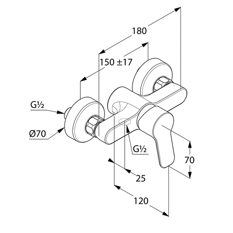 PURE & EASY BrauseEinhandmischer eigensicher chrom PURE & EASY BrauseEinhandmischer eigensicher chrom