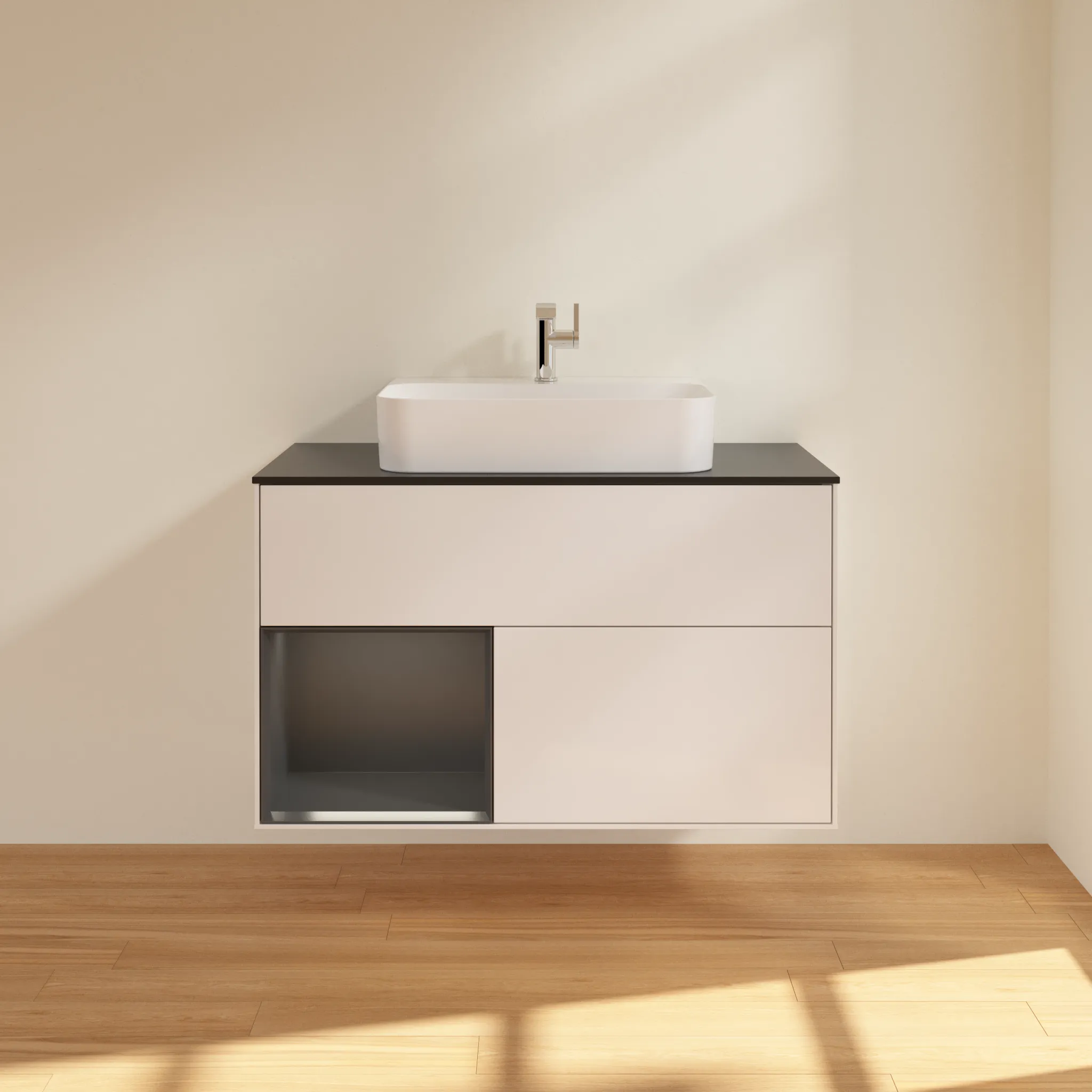 Villeroy & Boch Waschtischunterschrank „Finion“ für Schrankwaschtisch 1000 × 603 × 501 mm Glossy White Lacquer, für Becken mittig Villeroy & Boch Waschtischunterschrank „Finion“ für Schrankwaschtisch 1000 × 603 × 501 mm Glossy White Lacquer, für Becken mittig