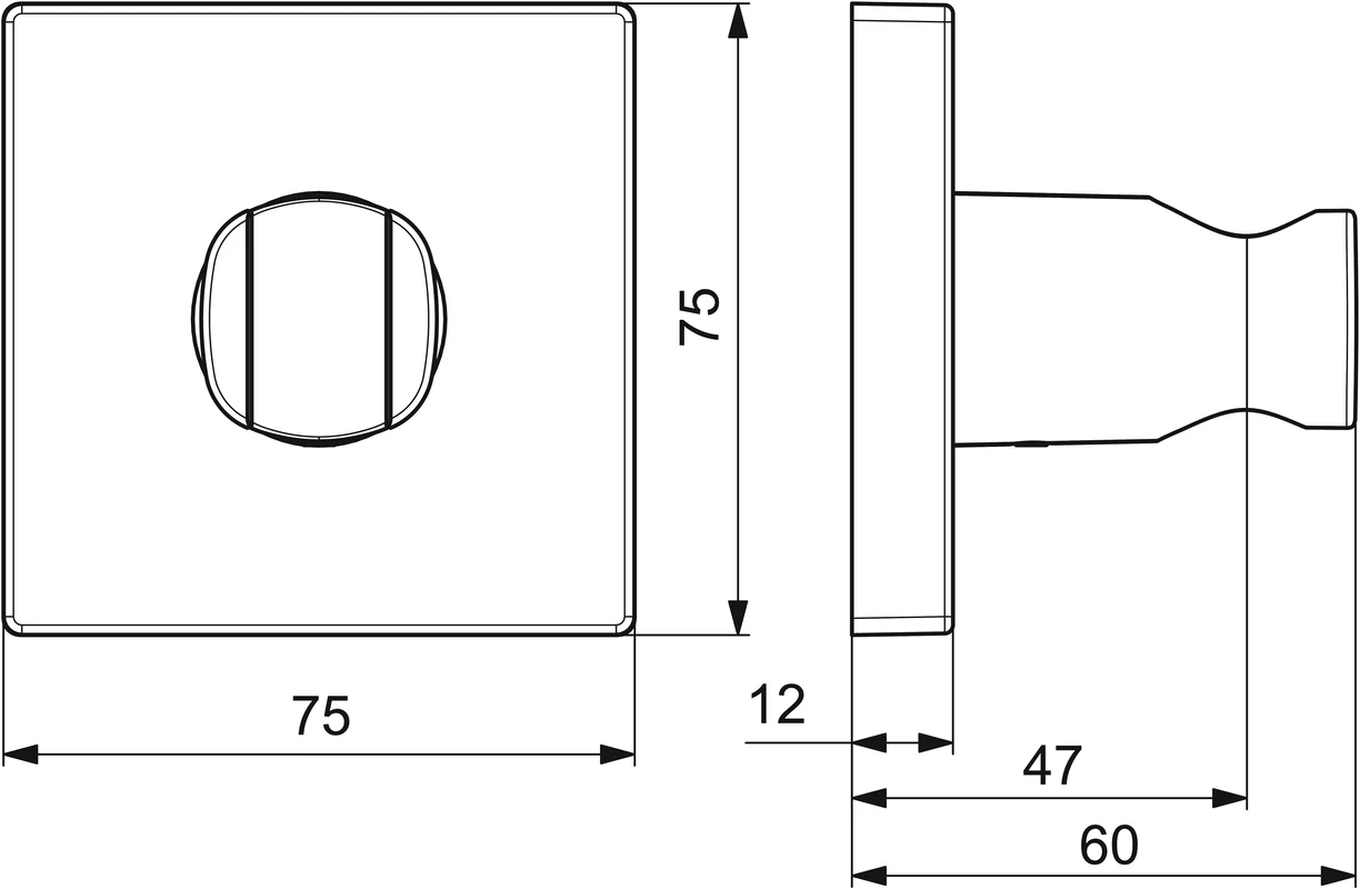 HansaLIVING Wandhalter HansaLIVING 4444 Rosette eckig Chrom