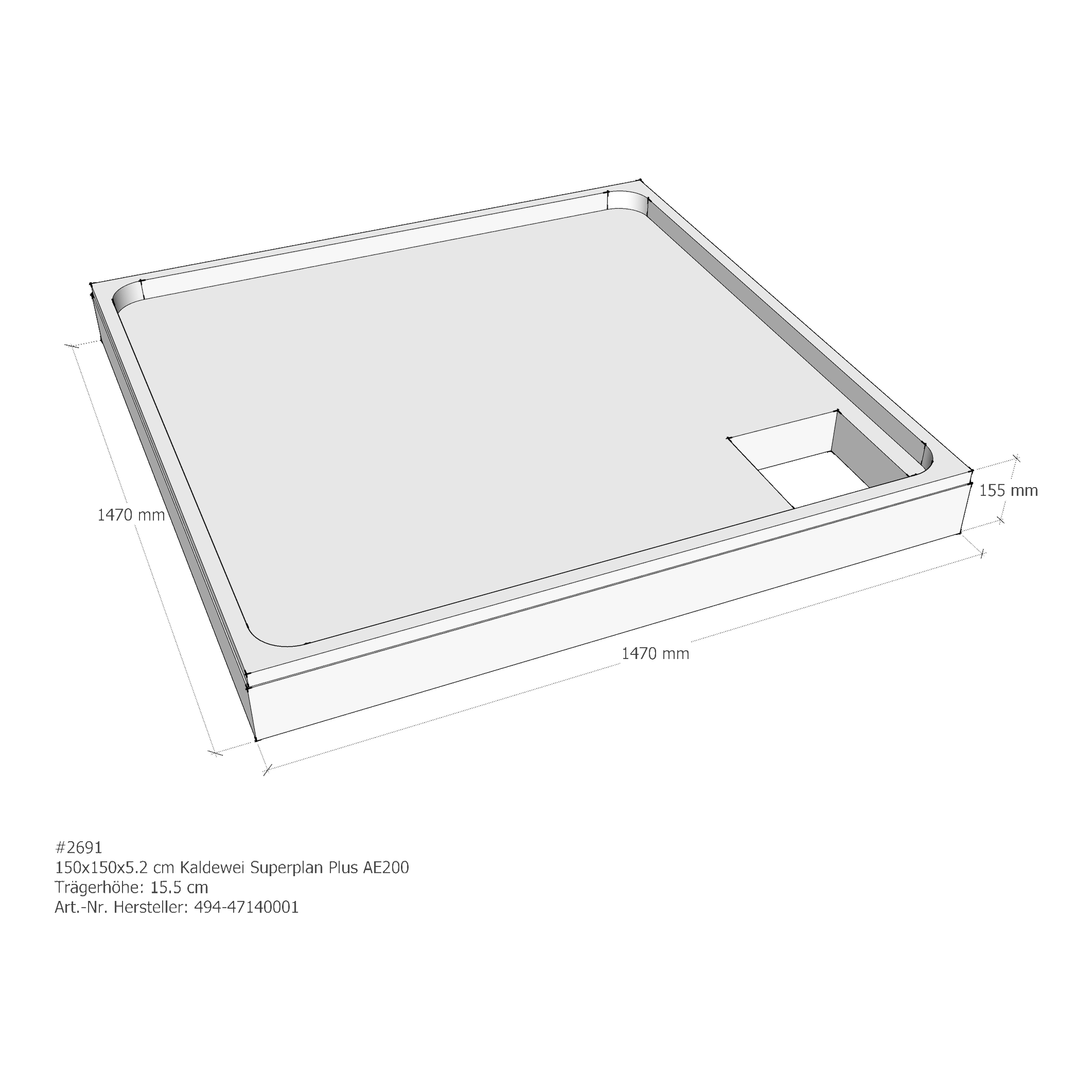 Duschwannenträger für Kaldewei Superplan Plus 150 × 150 × 5,2 cm Duschwannenträger für Kaldewei Superplan Plus 150 × 150 × 5,2 cm