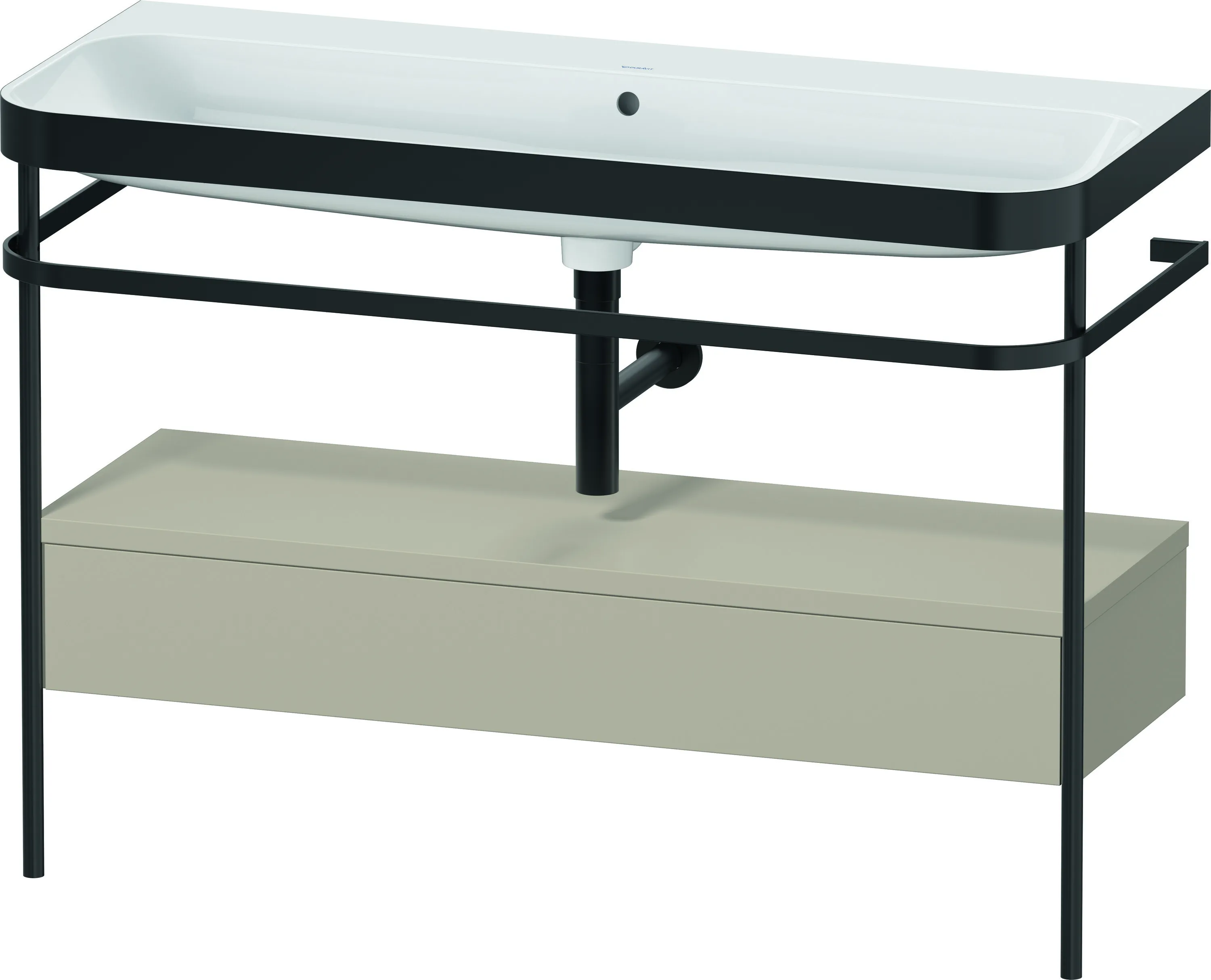 Duravit Waschtischunterschrank mit Metallkonsole „Happy D.2 Plus“ 117,5 × 85 × 49 cm Taupe Seidenmatt