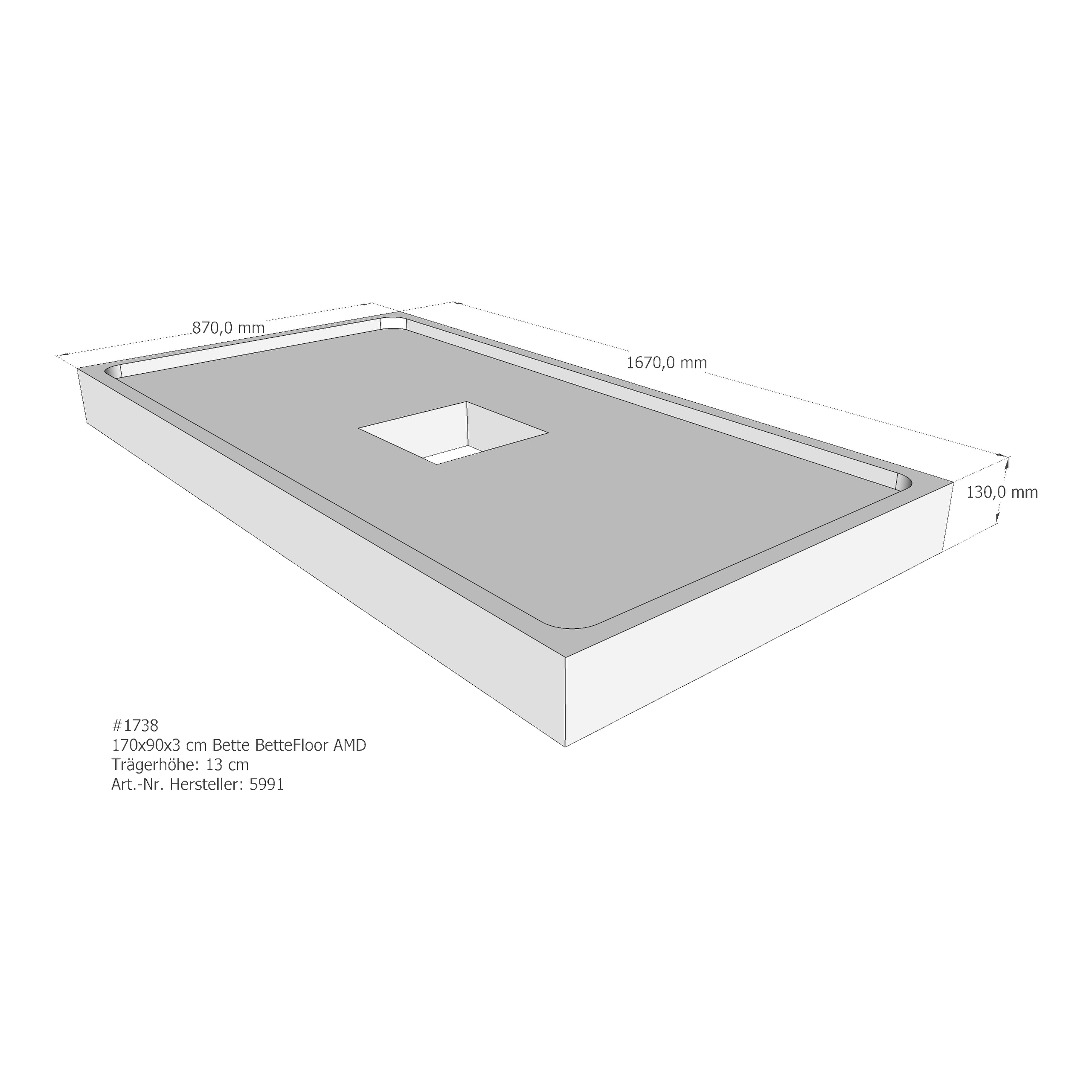 Duschwannenträger für Bette Floor 170 × 90 × 3 cm Duschwannenträger für Bette Floor 170 × 90 × 3 cm