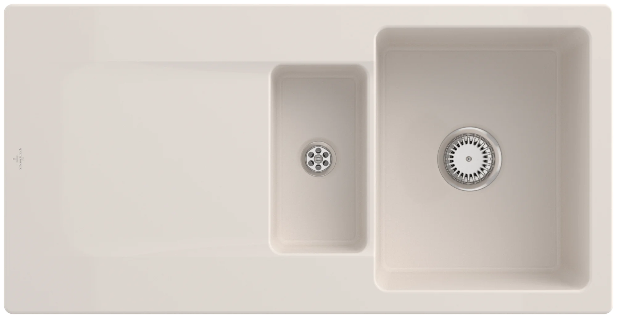 Villeroy & Boch Einbauspüle Siluet 60 R Crema CeramicPlus 1000x510 mm TitanCeram Handbetätigung
