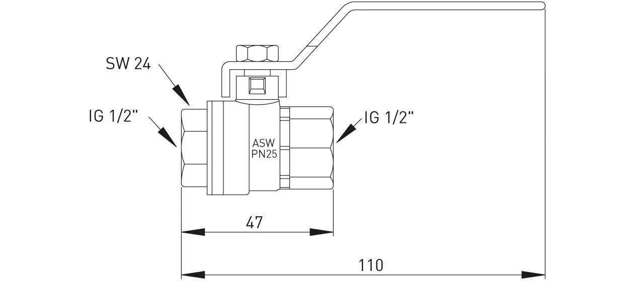 Stedo Kugelhähne (Stahlhebel) Mess. Matt verchromt, 1/4″
