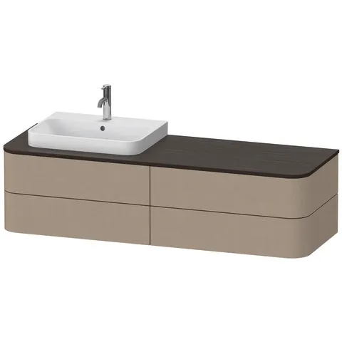 Duravit Waschtischunterschrank wandhängend „Happy D.2 Plus“ 160 × 40,8 × 55 cm Leinen, links Duravit Waschtischunterschrank wandhängend „Happy D.2 Plus“ 160 × 40,8 × 55 cm Leinen, links
