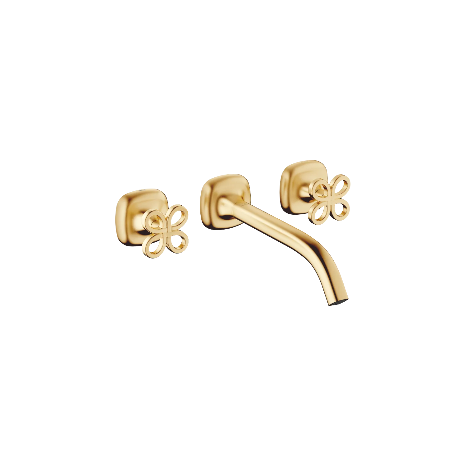 Dornbracht COYA Waschtisch-Wandbatterie ohne Ablaufgarnitur, Messing gebürstet (23kt Gold), Ausladung 241 mm, starrer Auslauf, runder