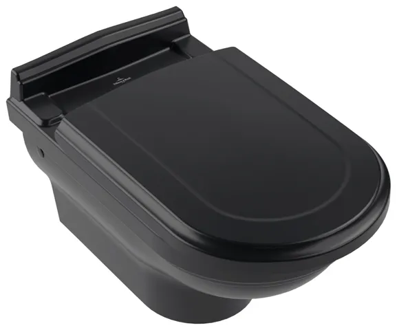 Wand-Tiefspül-WC „Hommage“ 37 × 41 × 60 cm in Pure Black mit CeramicPlus