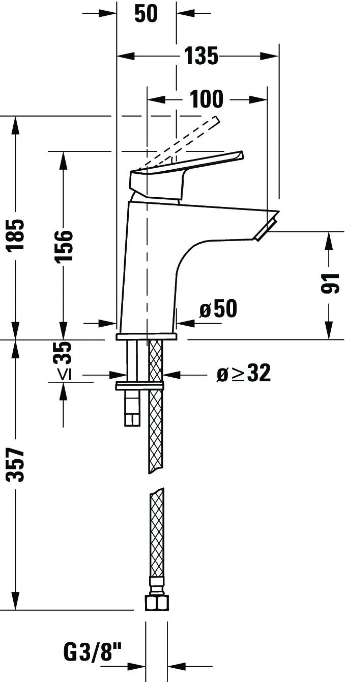 Einhand-Waschtischarmatur „No.1“ Ausladung 100 mm in Chrom Einhand-Waschtischarmatur „No.1“ Ausladung 100 mm in Chrom