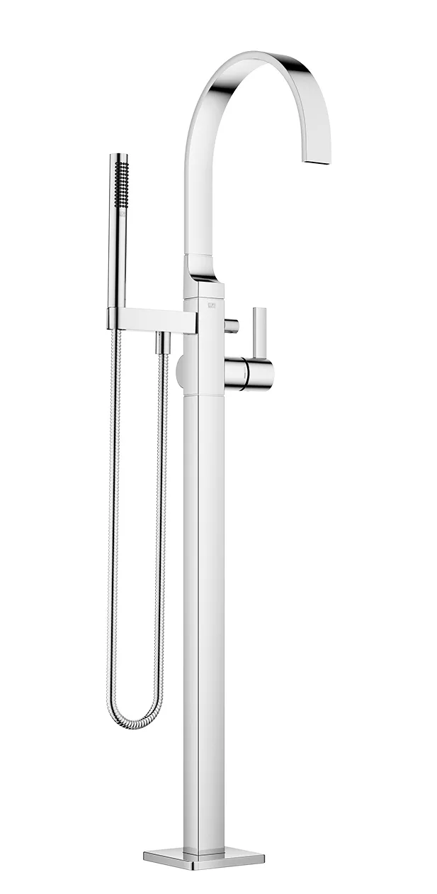 Dornbracht MEM Wannen-Einhandbatterie mit Standrohr, Bronze gebürstet, Ausladung 281 mm, Höhe gesamt 1.139–1.209 mm, Schubrosette 131 x 131 mm