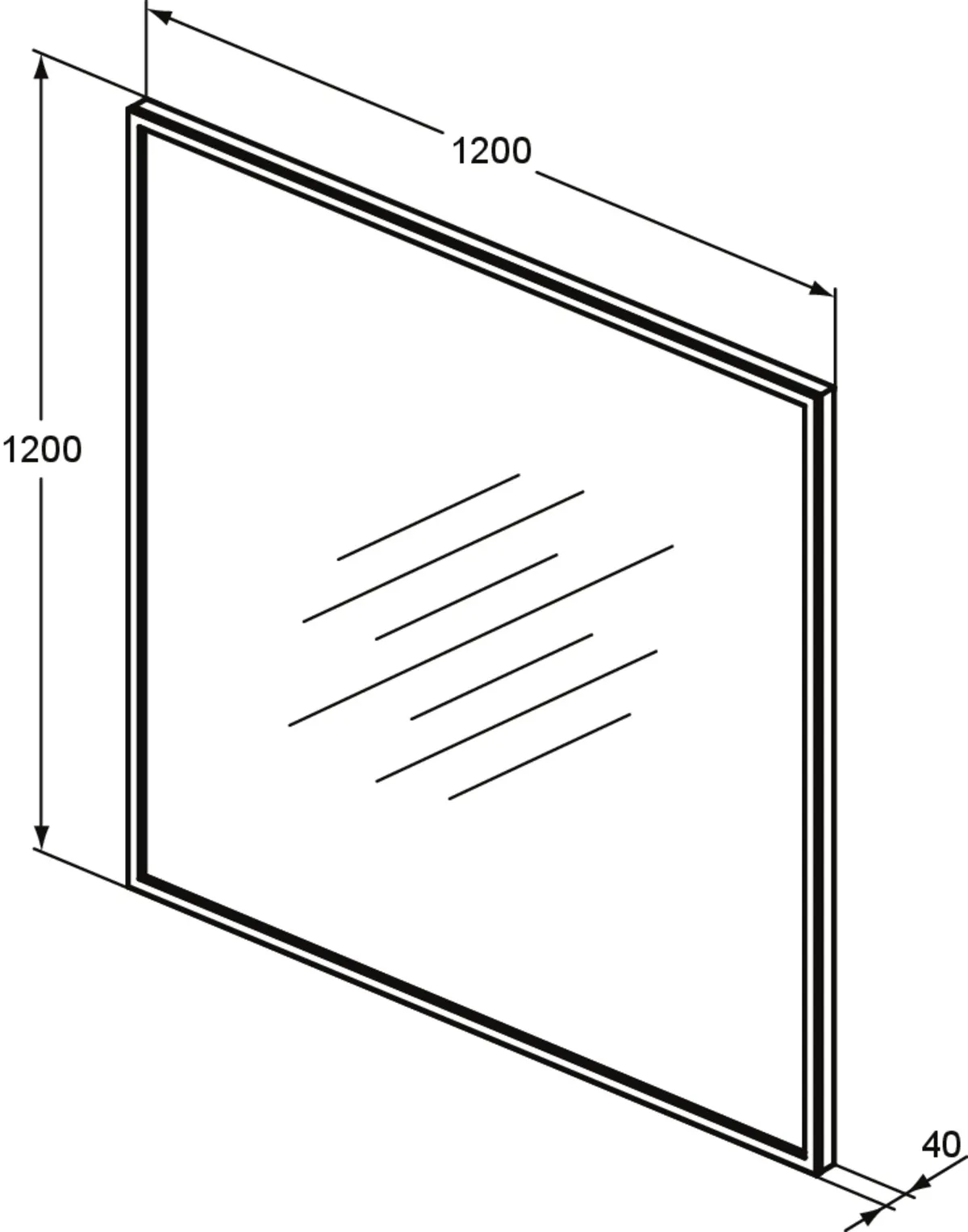 Ideal Standard Spiegel Conca, eckig, 1200x38x1200mm Ideal Standard Spiegel Conca, eckig, 1200x38x1200mm