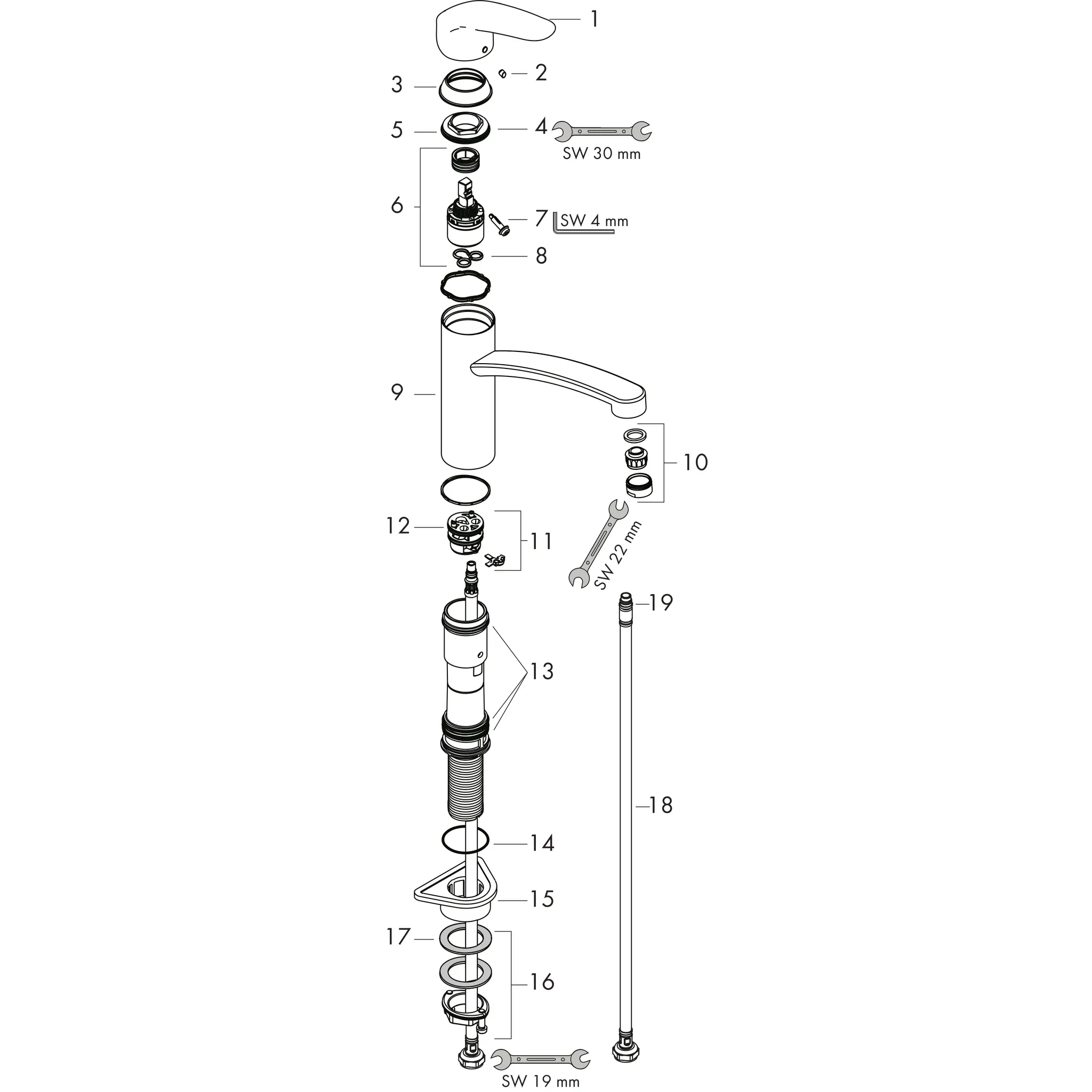 Focus M41 Einhebel-Küchenmischer 160, Eco, 1jet Chrom