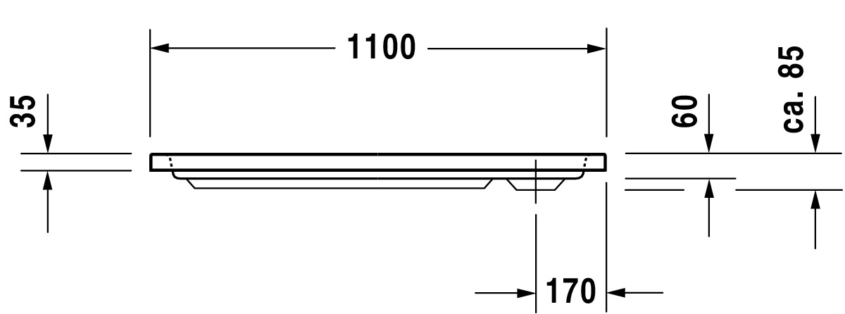 Duravit rechteck Duschwanne „D-Code“ 110 × 75 cm 