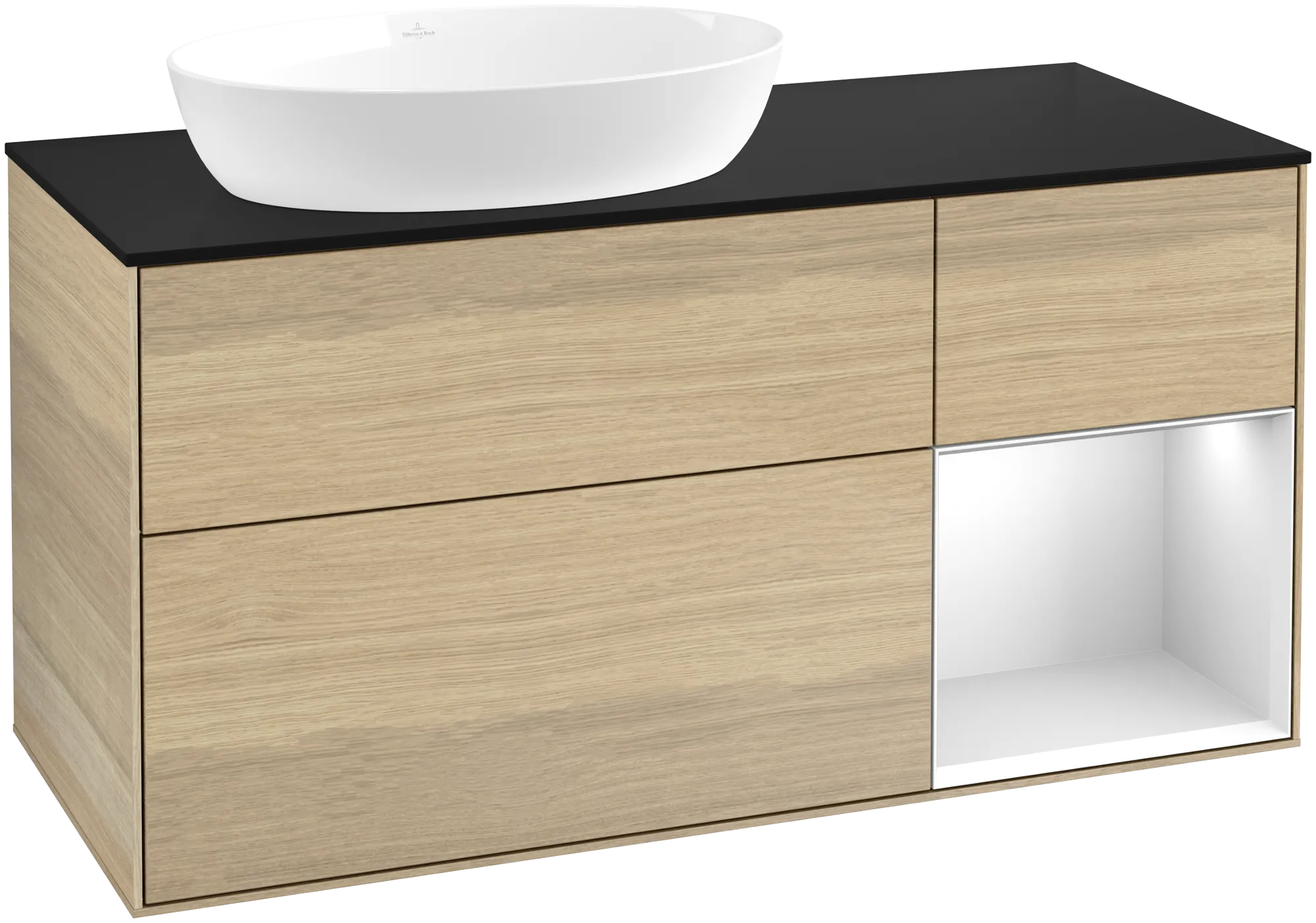 Villeroy & Boch Finion FA5 Waschbeckenunterschrank, 1200 x 603 x 501 mm, mit Beleuchtung, links