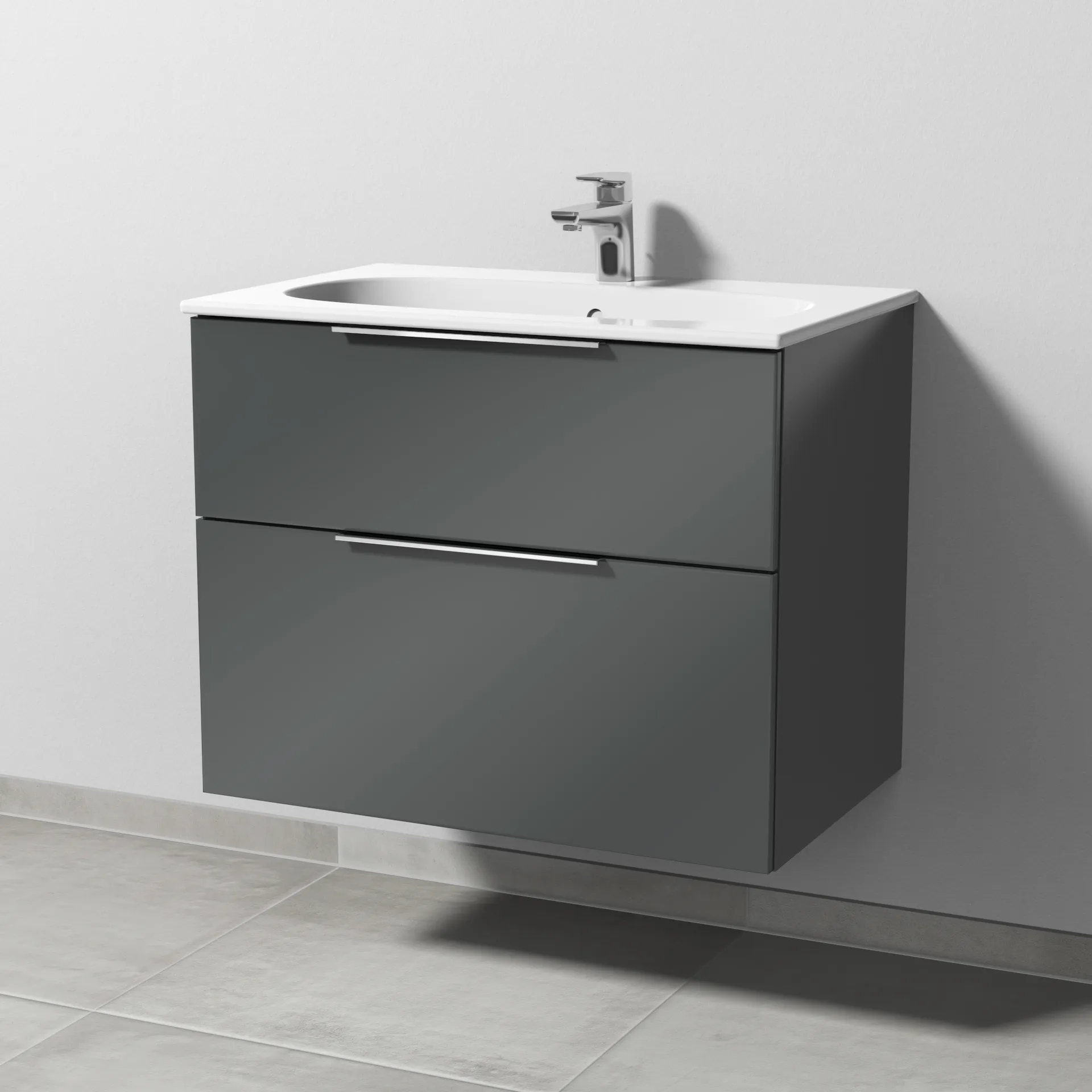 Sanipa Waschtischunterschrank „3way“ 730 × 582 × 467 mm in Anthrazit (glanz) Sanipa Waschtischunterschrank „3way“ 730 × 582 × 467 mm in Anthrazit (glanz)