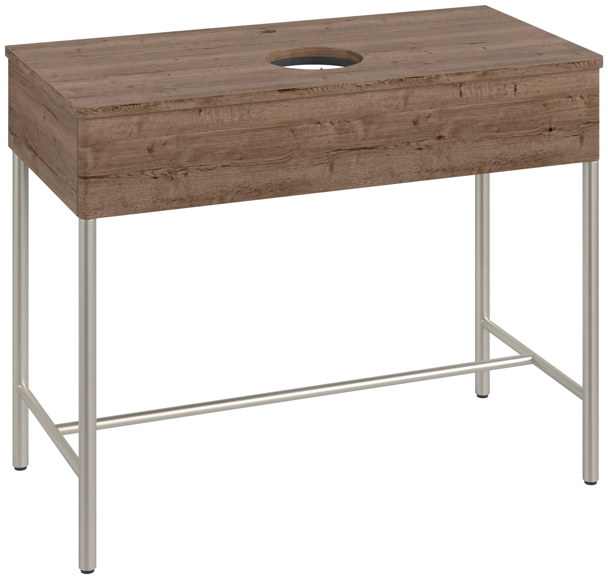 Villeroy & Boch Waschbeckenunterschrank Artis L61050, Eckig Tobacco Oak, 1.000 x 782 x 500 mm, mit Metallgestell und Beleuchtung