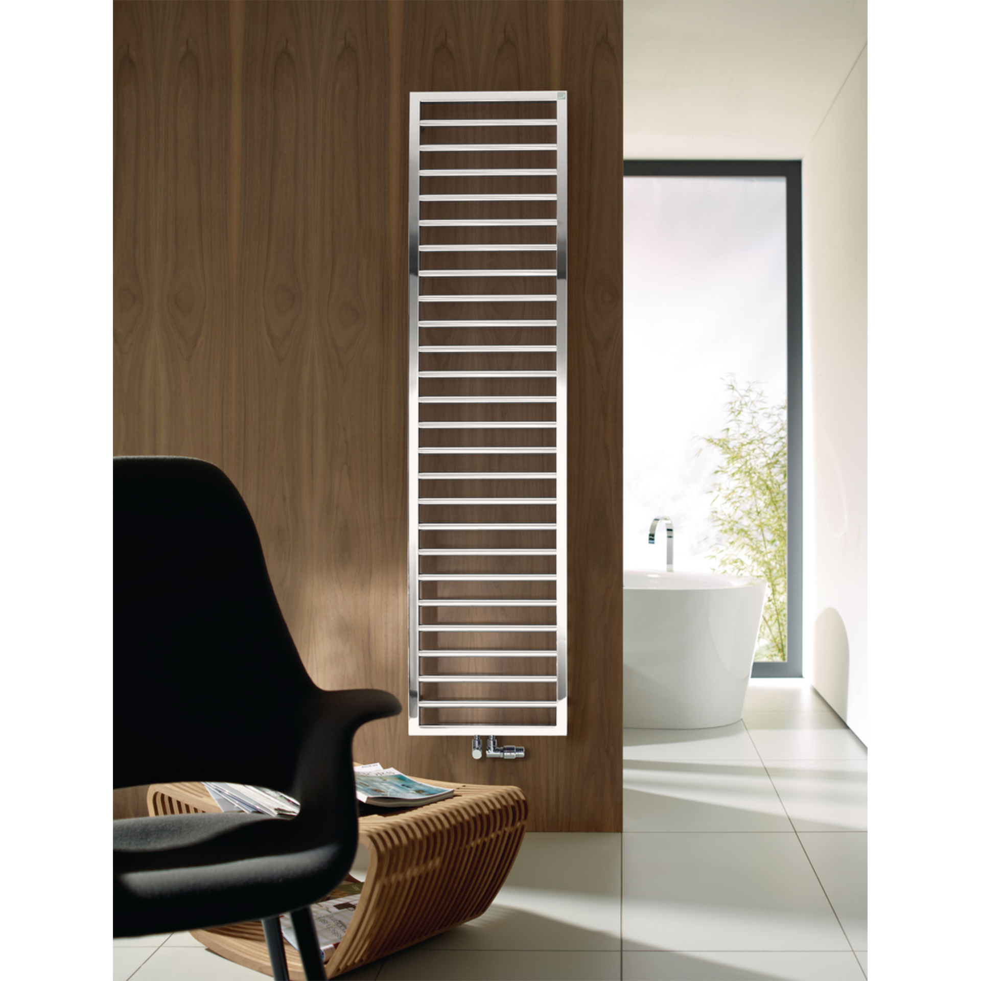 Zehnder Design-Heizkörper „Subway“ für Warmwasser-Zentralheizung oder gemischten Betrieb mit 50 mm-Mittelanschluss 45 × 61,3 cm in Edelweiß