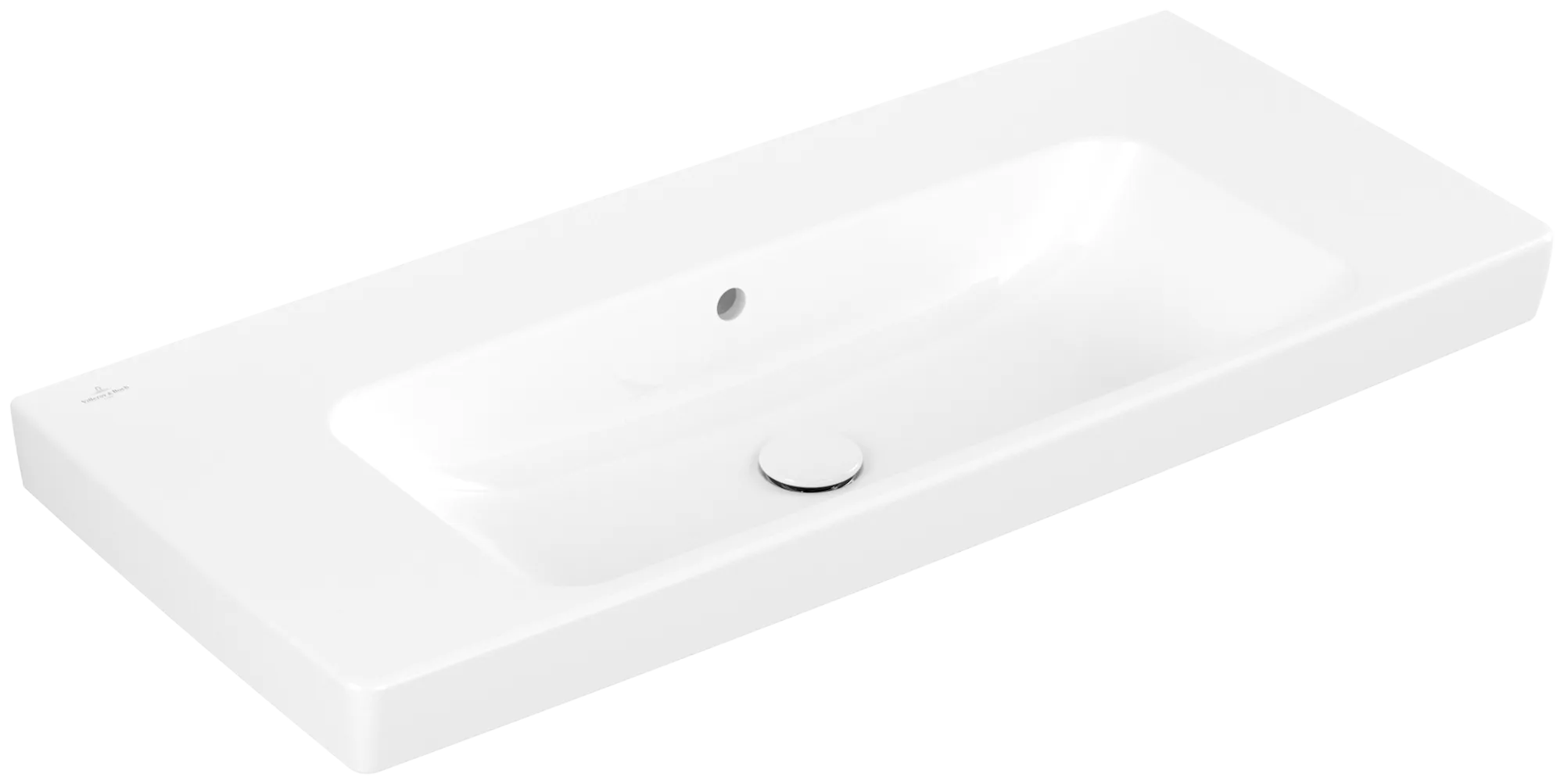 Villeroy & Boch Waschbecken „Architectura“ 1000 × 460 × 165 mm, ohne Hahnlochbohrung, für Becken mittig in Weiß Alpin Villeroy & Boch Waschbecken „Architectura“ 1000 × 460 × 165 mm, ohne Hahnlochbohrung, für Becken mittig in Weiß Alpin